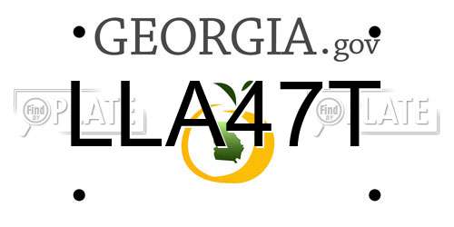 LLA47T Georgia License Plate