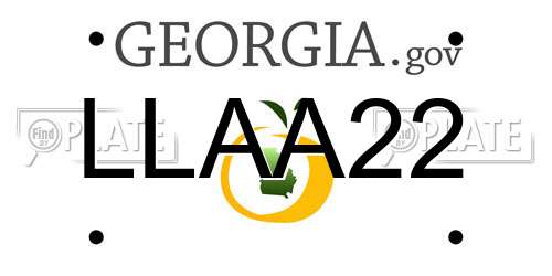 LLAA22 Georgia License Plate