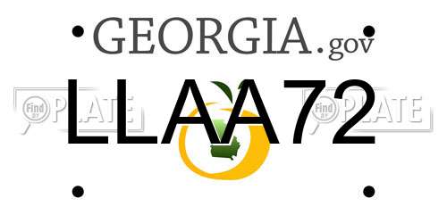 LLAA72 Georgia License Plate