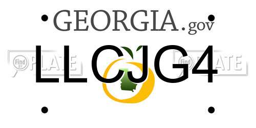 LLCJG4 Georgia License Plate