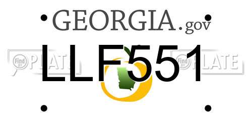 LLF551 Georgia License Plate