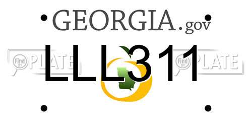 LLL311 Georgia License Plate