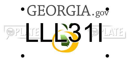 LLL31I Georgia License Plate
