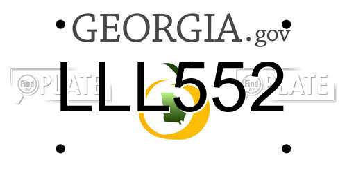 LLL552 Georgia License Plate