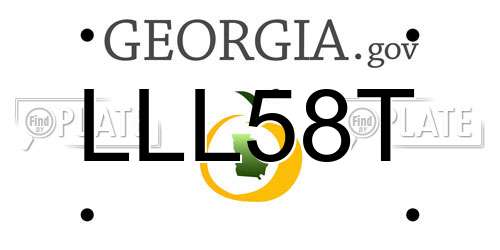LLL58T Georgia License Plate