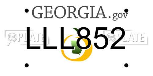 LLL852 Georgia License Plate