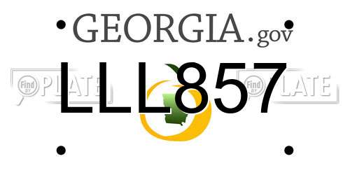 LLL857 Georgia License Plate