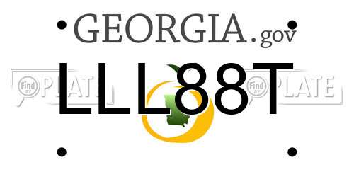LLL88T Georgia License Plate