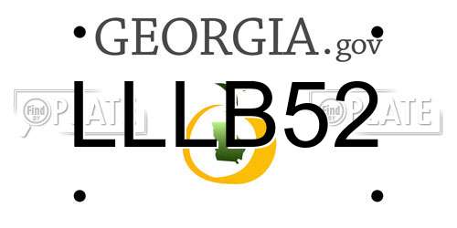 LLLB52 Georgia License Plate