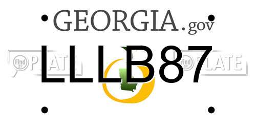 LLLB87 Georgia License Plate