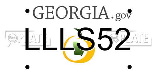 LLLS52 Georgia License Plate