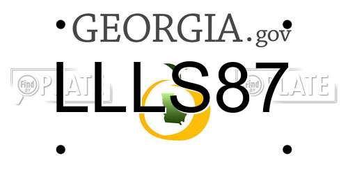LLLS87 Georgia License Plate