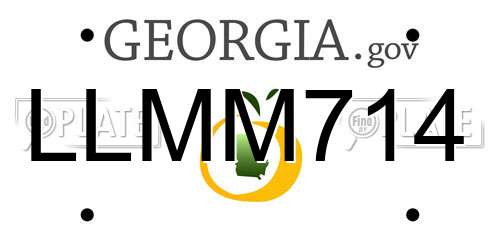 LLMM714 Georgia License Plate