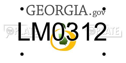 LM0312 Georgia License Plate
