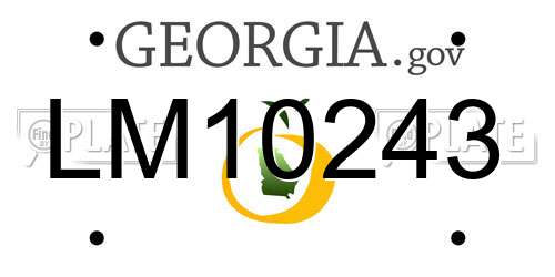 LM10243 Georgia License Plate