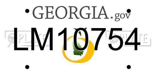 LM10754 Georgia License Plate