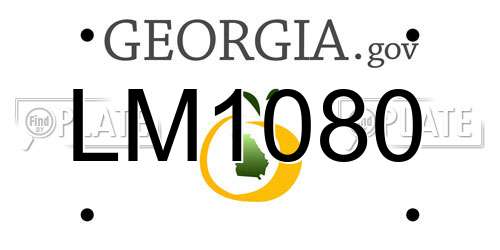 LM1080 Georgia License Plate