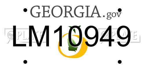 LM10949 Georgia License Plate