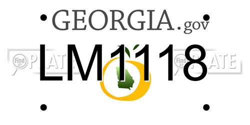 LM1118 Georgia License Plate