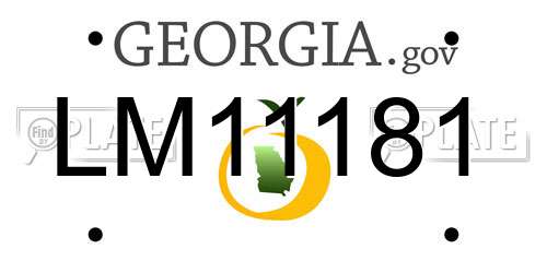 LM11181 Georgia License Plate