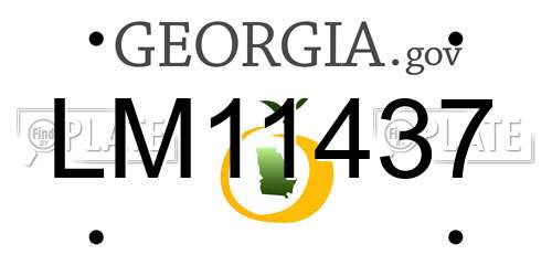 LM11437 Georgia License Plate