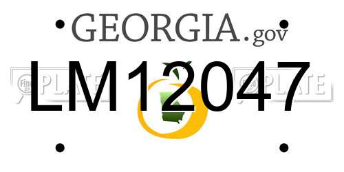 LM12047 Georgia License Plate