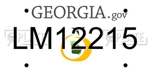 LM12215 Georgia License Plate