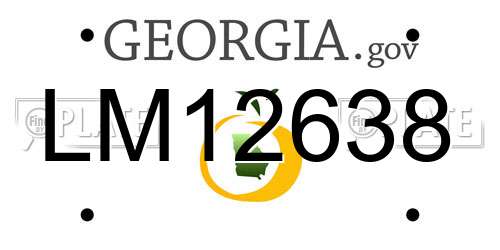 LM12638 Georgia License Plate