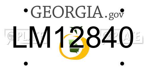 LM12840 Georgia License Plate