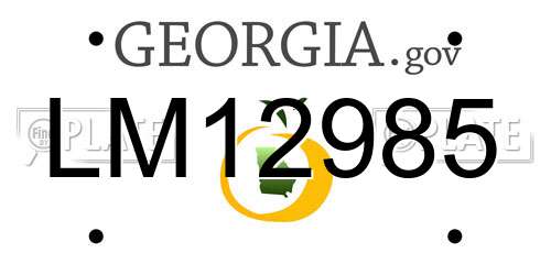 LM12985 Georgia License Plate