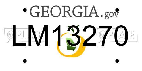 LM13270 Georgia License Plate