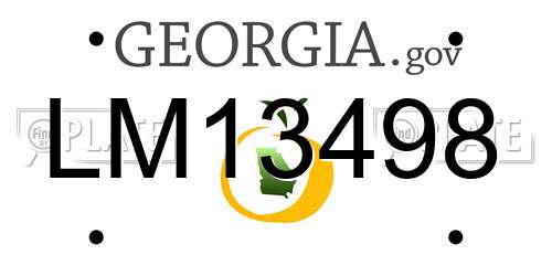 LM13498 Georgia License Plate