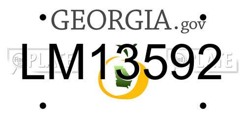 LM13592 Georgia License Plate