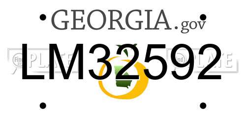 LM32592 Georgia License Plate