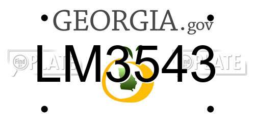 LM3543 Georgia License Plate