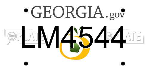 LM4544 Georgia License Plate