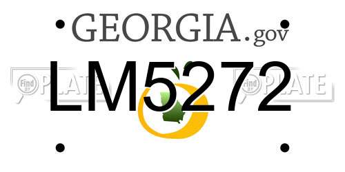 LM5272 Georgia License Plate