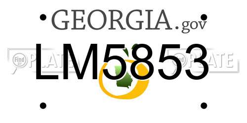 LM5853 Georgia License Plate