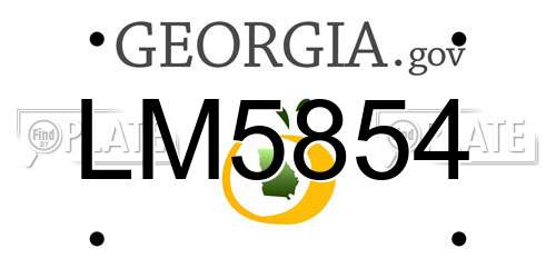 LM5854 Georgia License Plate