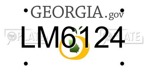 LM6124 Georgia License Plate