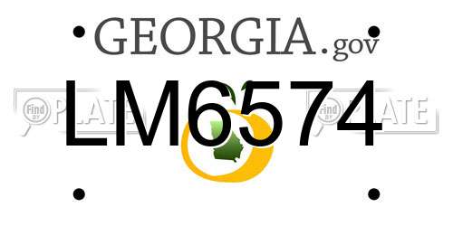 LM6574 Georgia License Plate