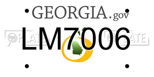 LM7006 Georgia License Plate