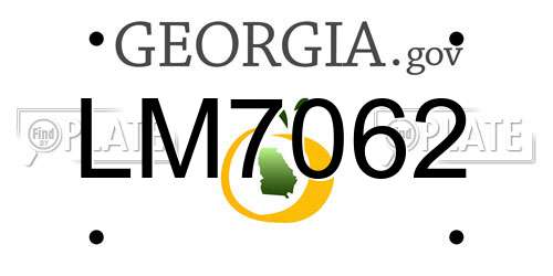 LM7062 Georgia License Plate