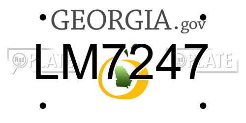 LM7247 Georgia License Plate