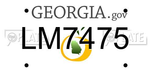 LM7475 Georgia License Plate