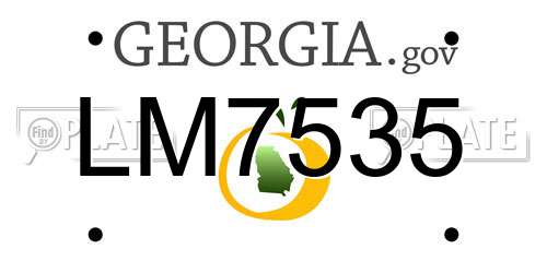 LM7535 Georgia License Plate