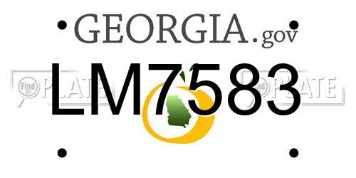 LM7583 Georgia License Plate