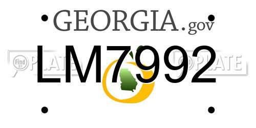 LM7992 Georgia License Plate