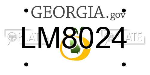LM8024 Georgia License Plate