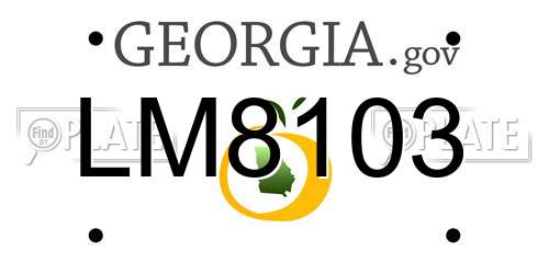 LM8103 Georgia License Plate